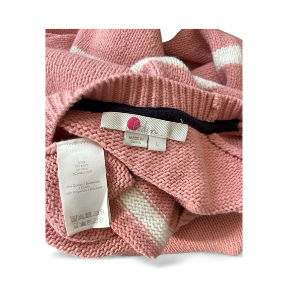 Boden Arianna Jumper blush pink and white striped bell sleeve sweater - Picture 8 of 9